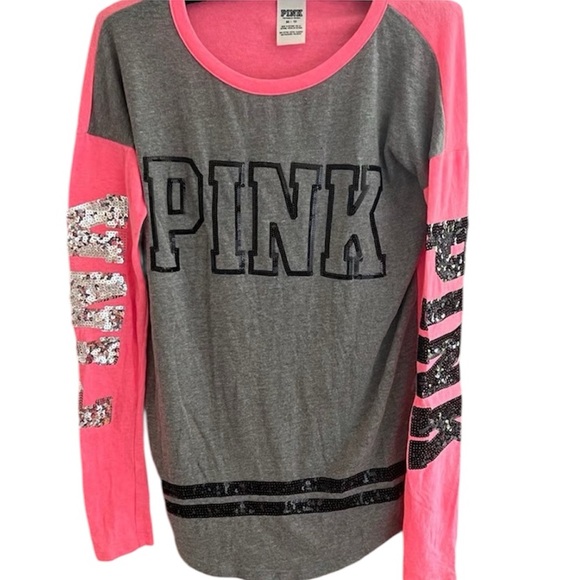 PINK Victoria's Secret Tops - Victoria’s Secret pink vintage, long sleeve hoodie size medium